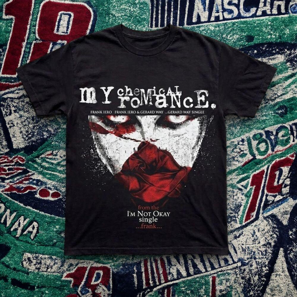 My Chemical Romance Rose Face Graphic Tee Black Unisex